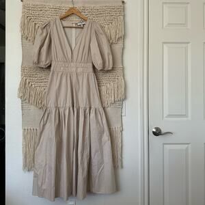 Rachel Parcell V-Neck Poplin Midi Dress